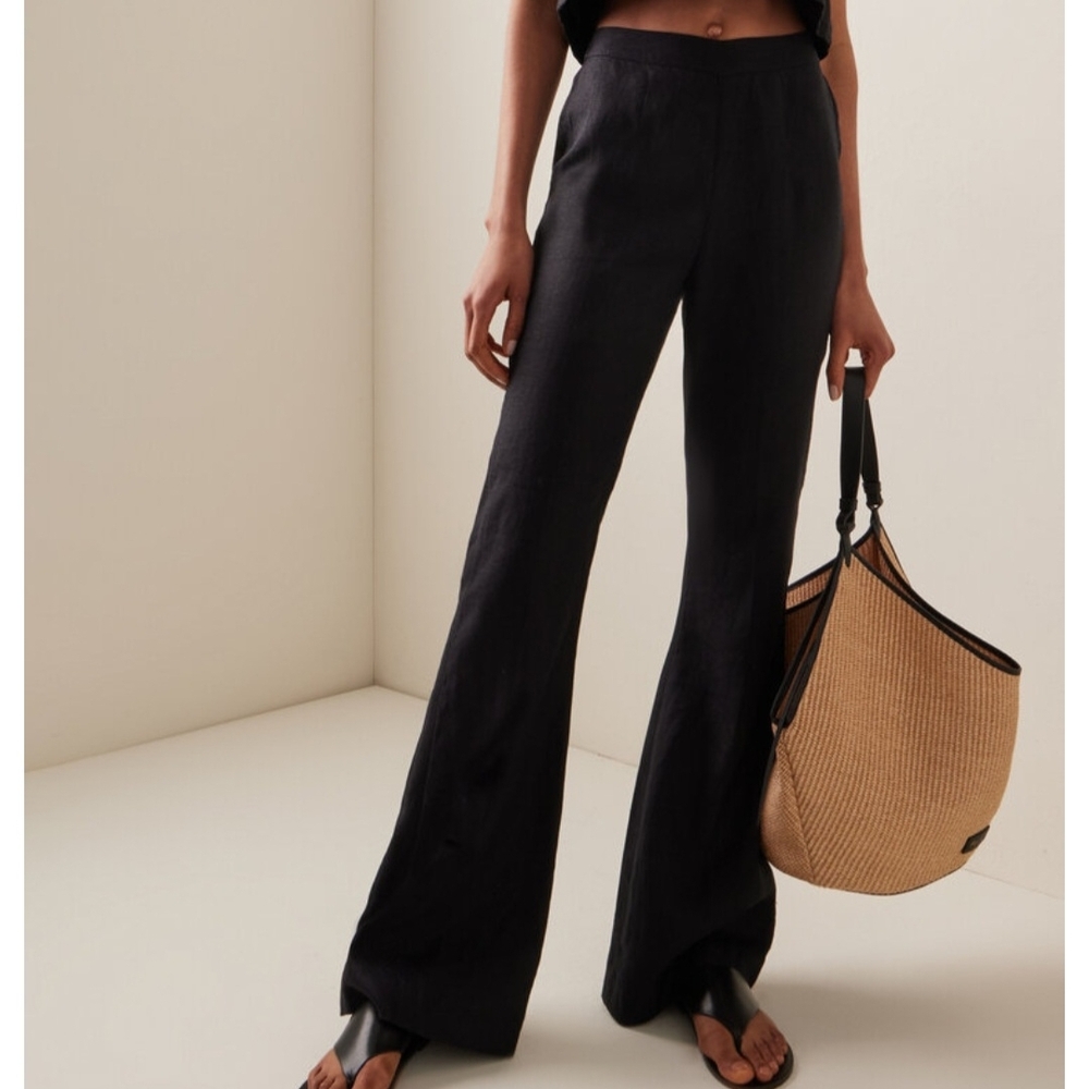 Posse Tia High Waisted Linen Flare Pants